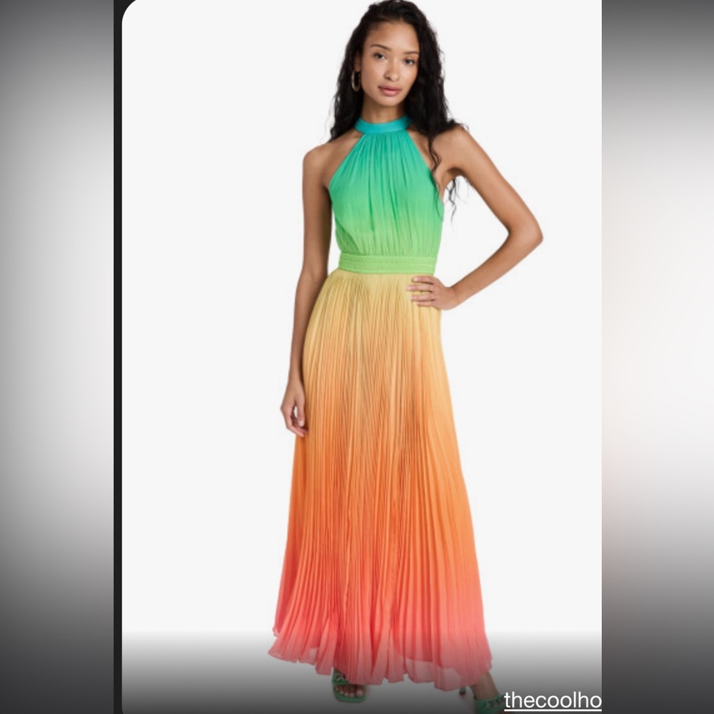 Rococo Sand Zale Limited Edition long dress in blue, pink, xs, NWT, very demure